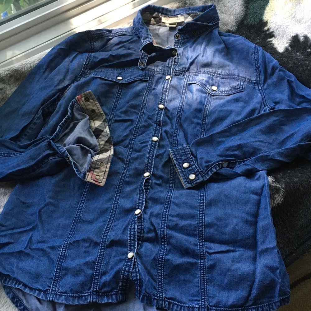 Burberry Blue Denim Button-Down Shirt